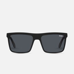 QUAY Let it Run Square Sunglasses - Matte Black